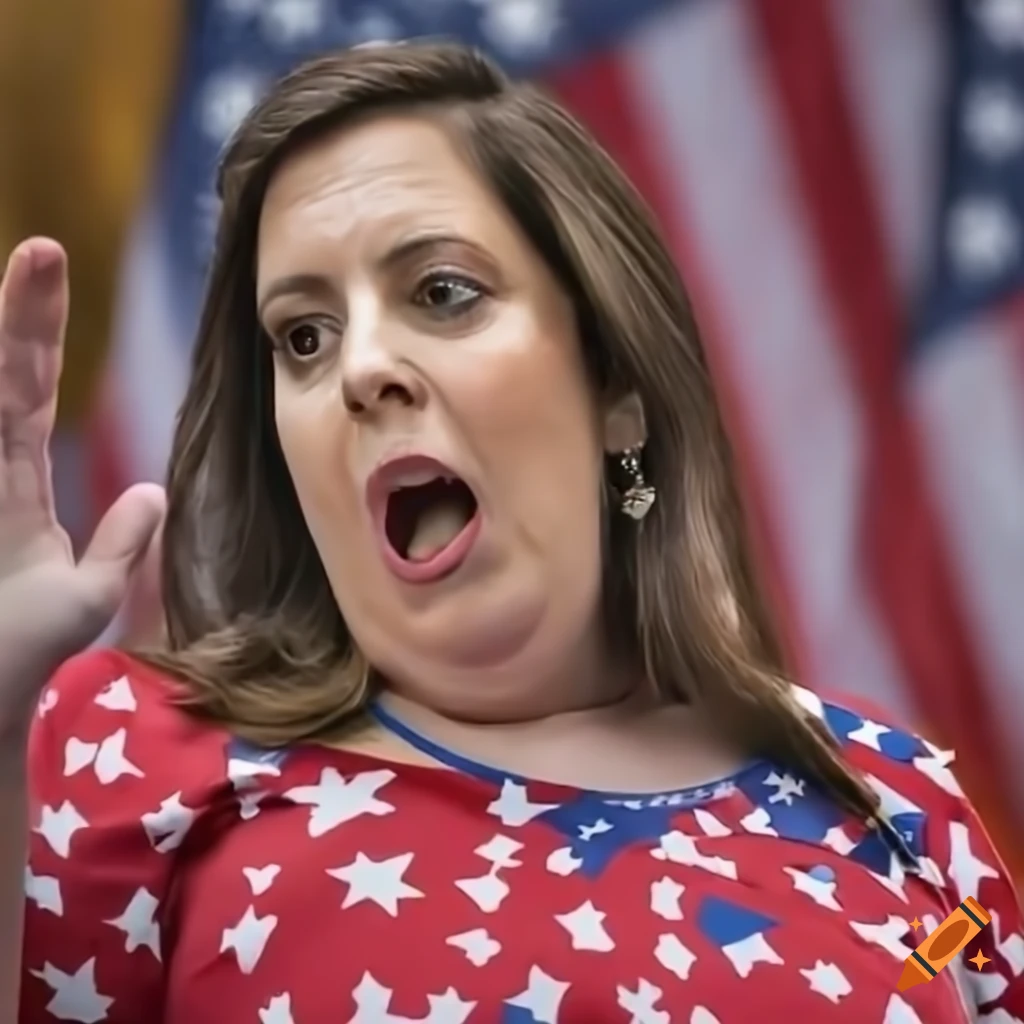 Rep elise stefanik in a patriotic setting on craiyon