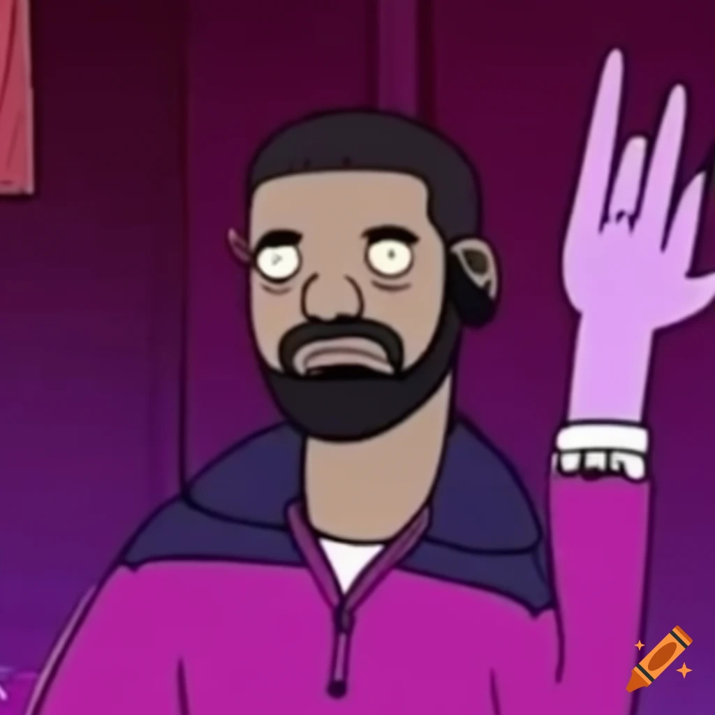 Drake cameo in regular show animated series on Craiyon