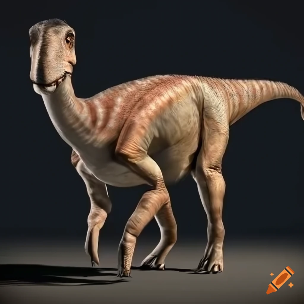 Scientifically accurate Hadrosaurus dinosaur with intricate skin texture