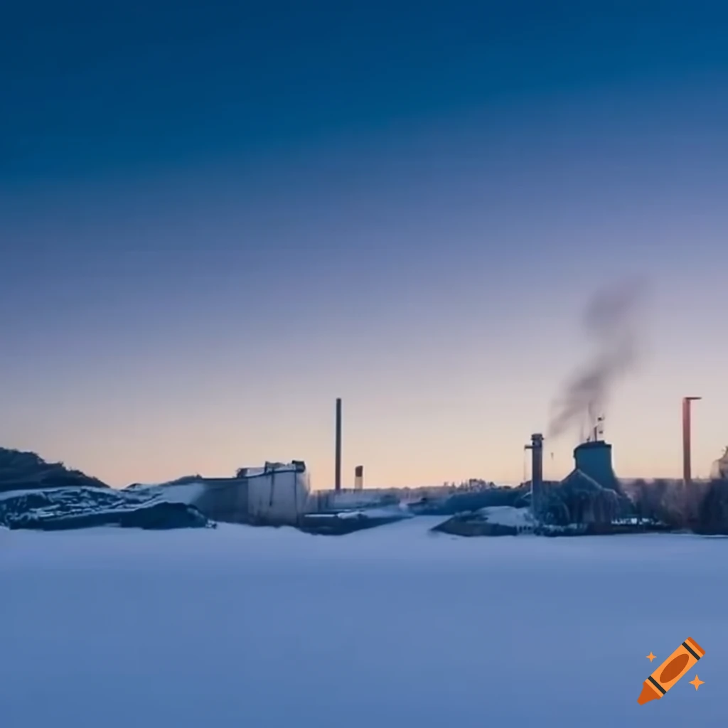 Snowy paper mill producing wrapping paper on Craiyon