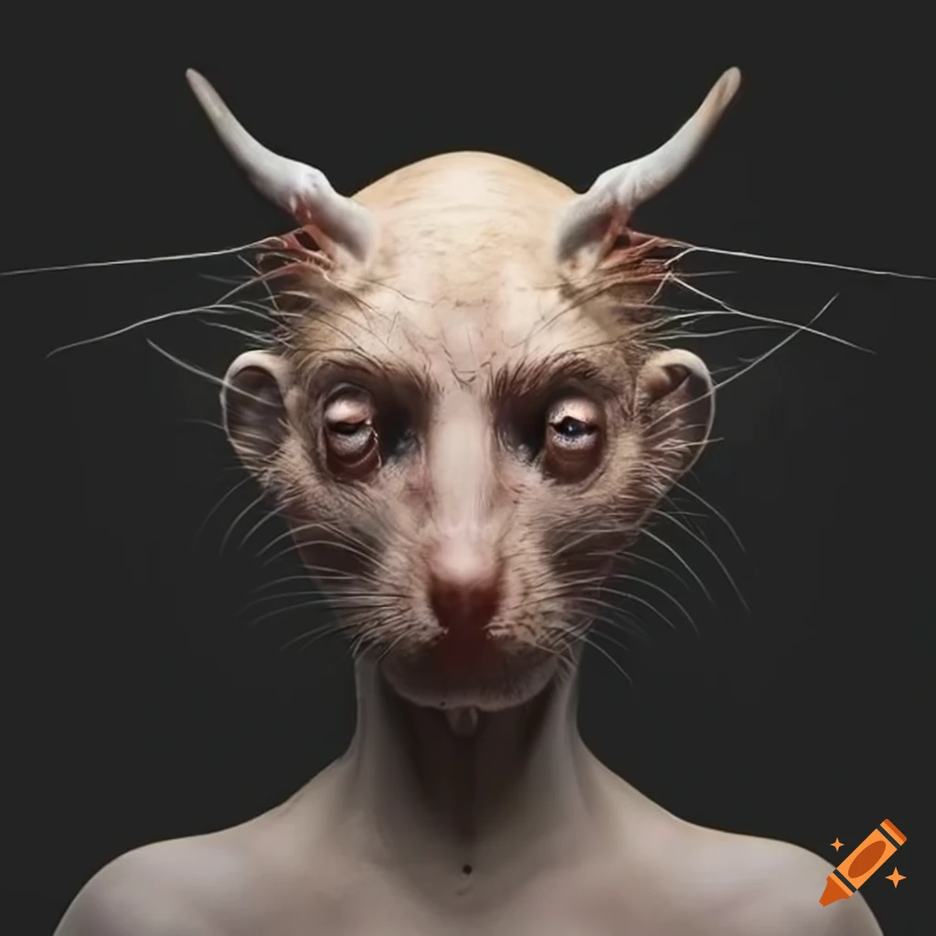 Human with a rat's head on Craiyon