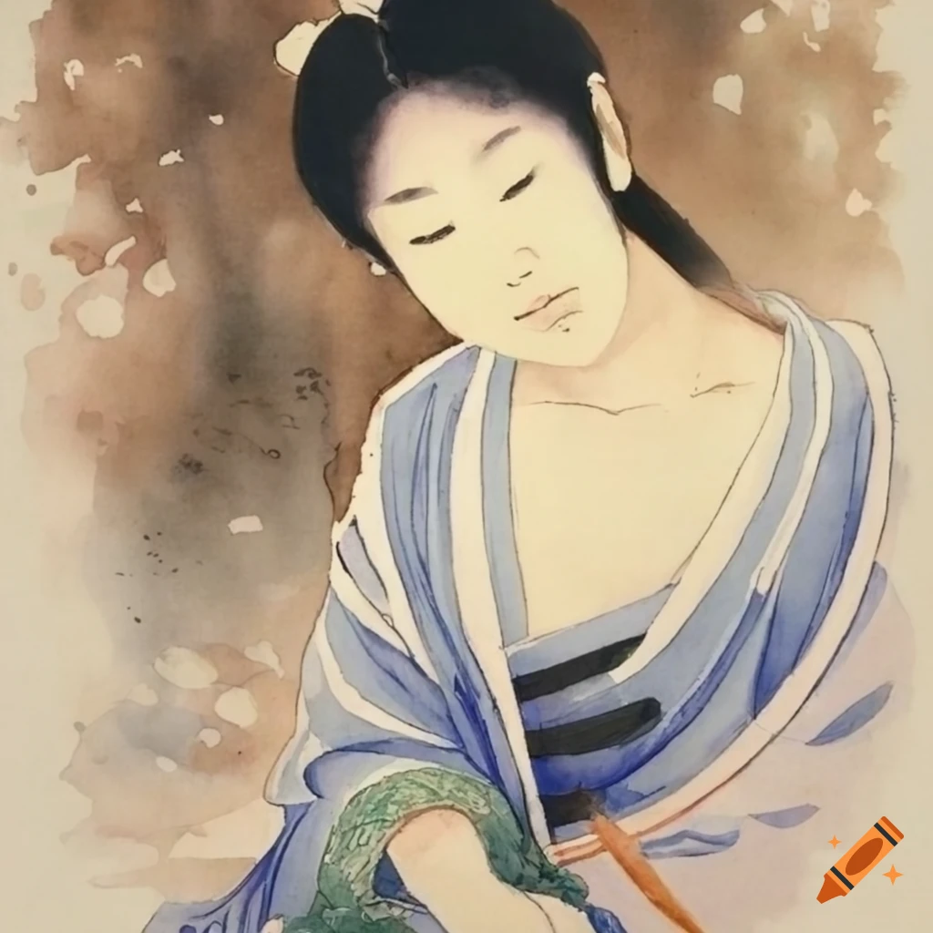Zen image in the style of Japanese watercolor