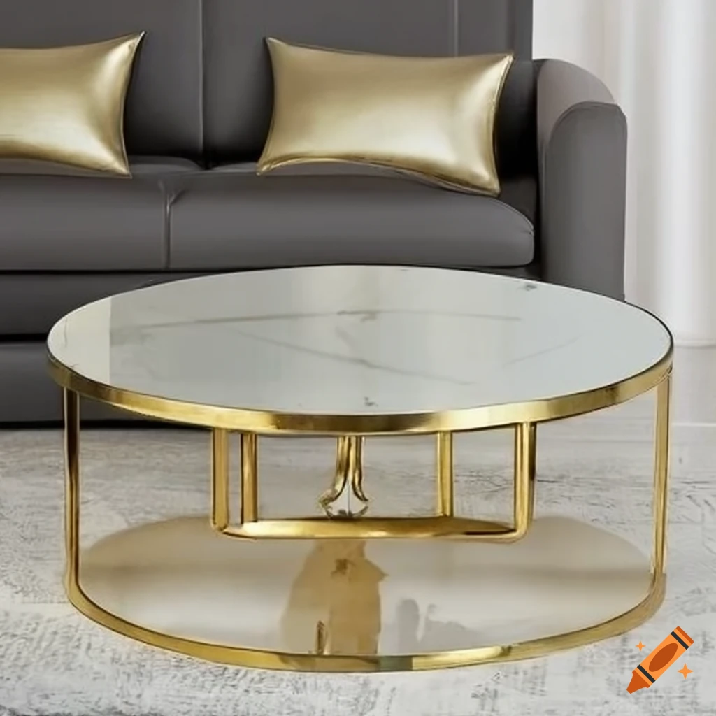 Coffee table in metallic gold on Craiyon