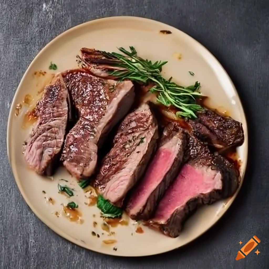 Baked steak, delicious and realistic