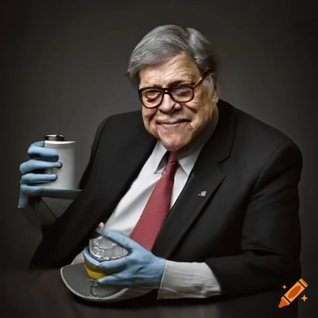 Satirical depiction of bill barr as a janitor on Craiyon