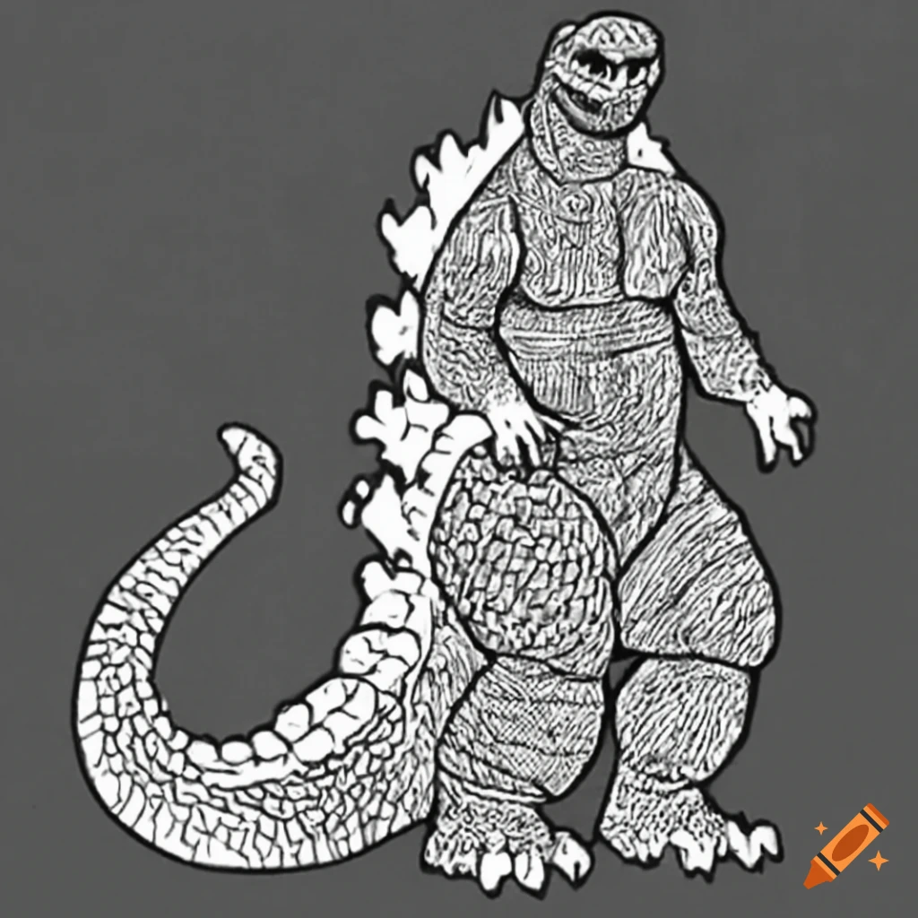 1954 Godzilla receiving punishment from God in a vintage scene