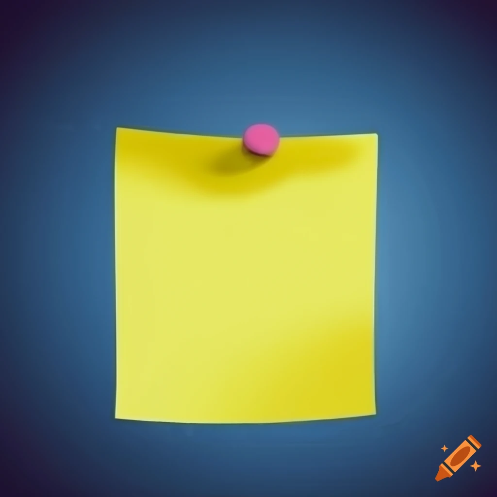 Yellow post it with a sci-fi note on blue background
