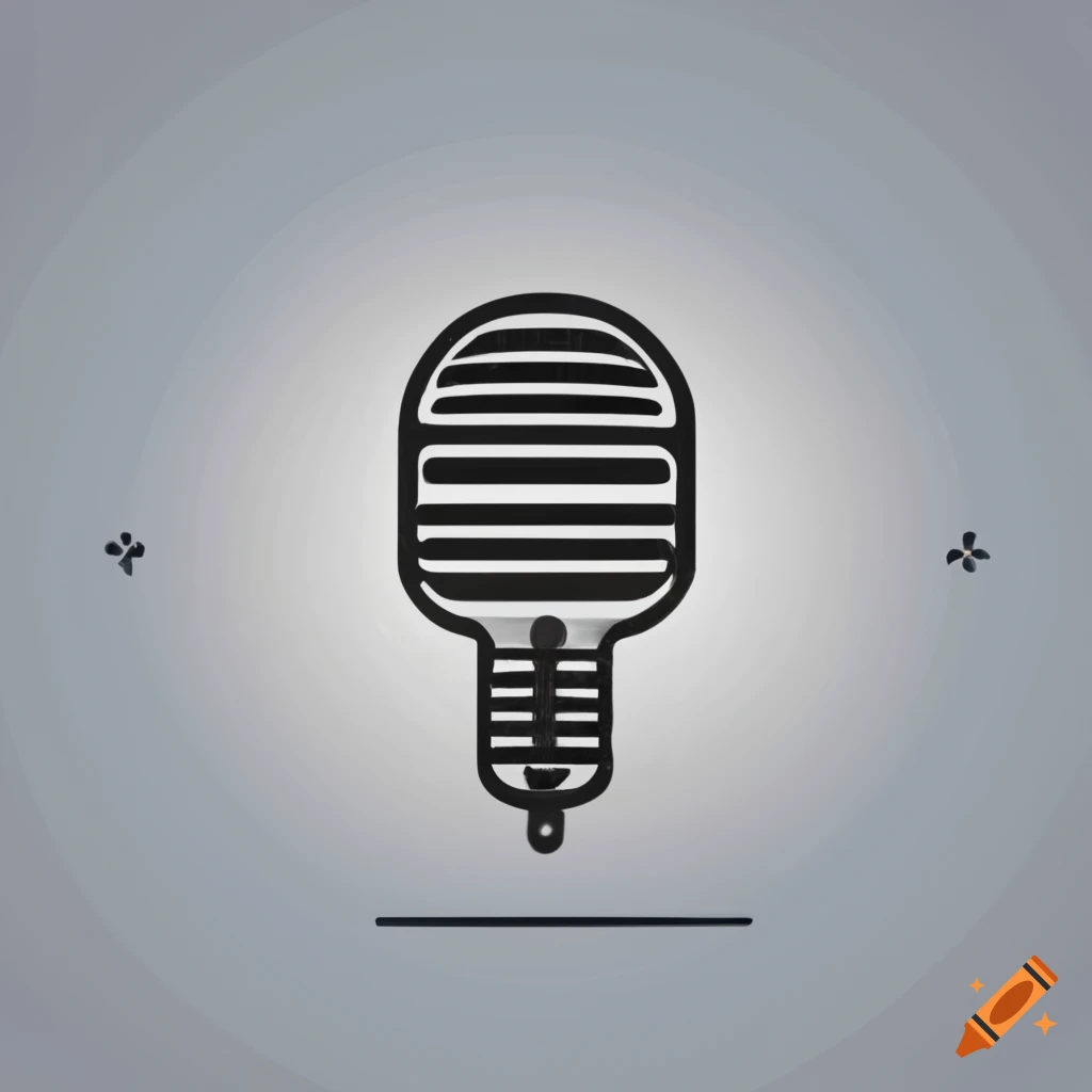 Microphone inside a bulb outline on Craiyon