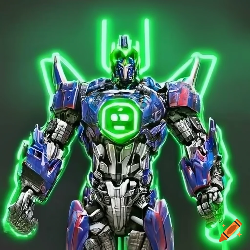 Neon green lantern optimus prime on Craiyon