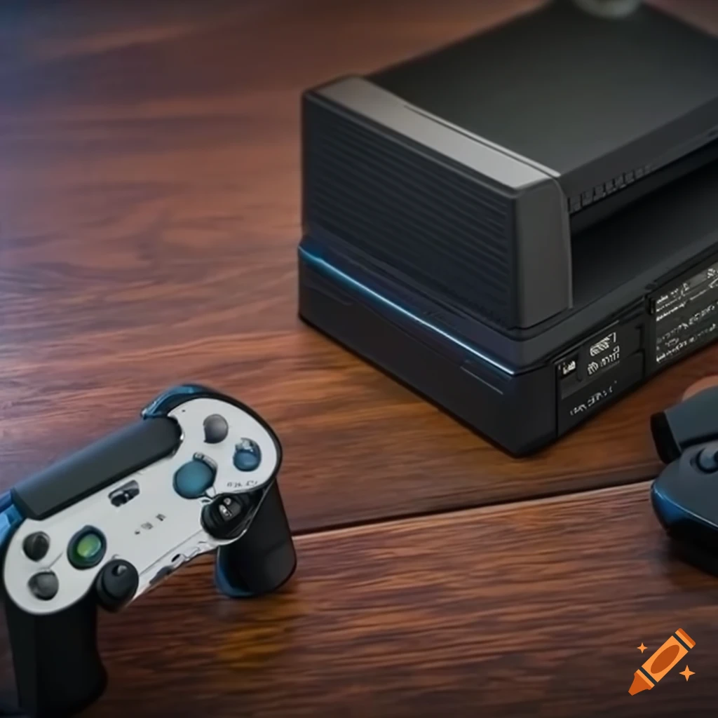 Gaming console setup on Craiyon