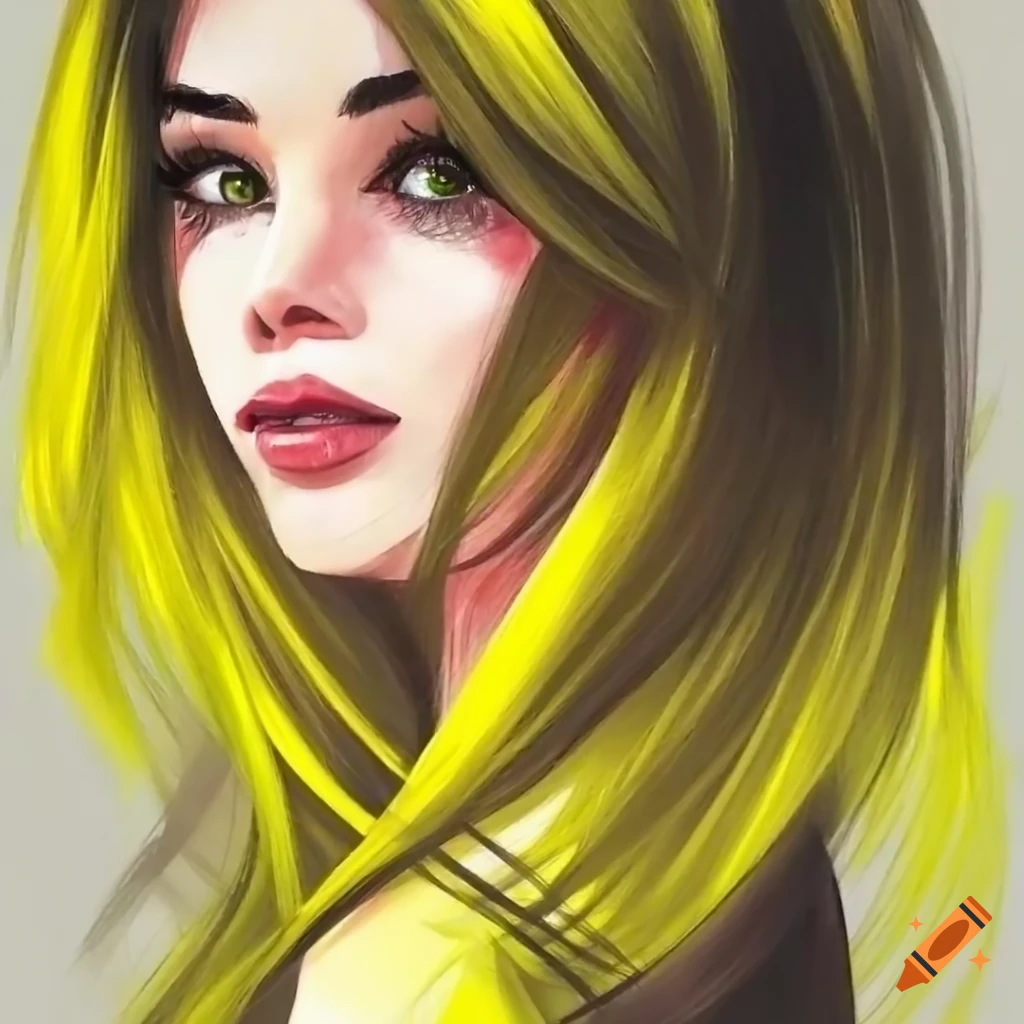 girl-with-black-hair-and-yellow-highlights-on-craiyon