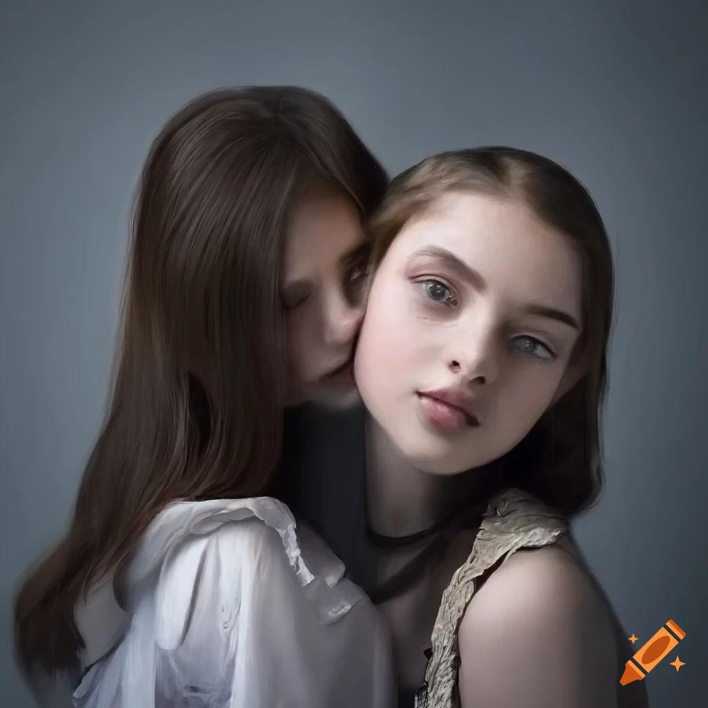 Contemporary portrait of a young maid and a princess posing