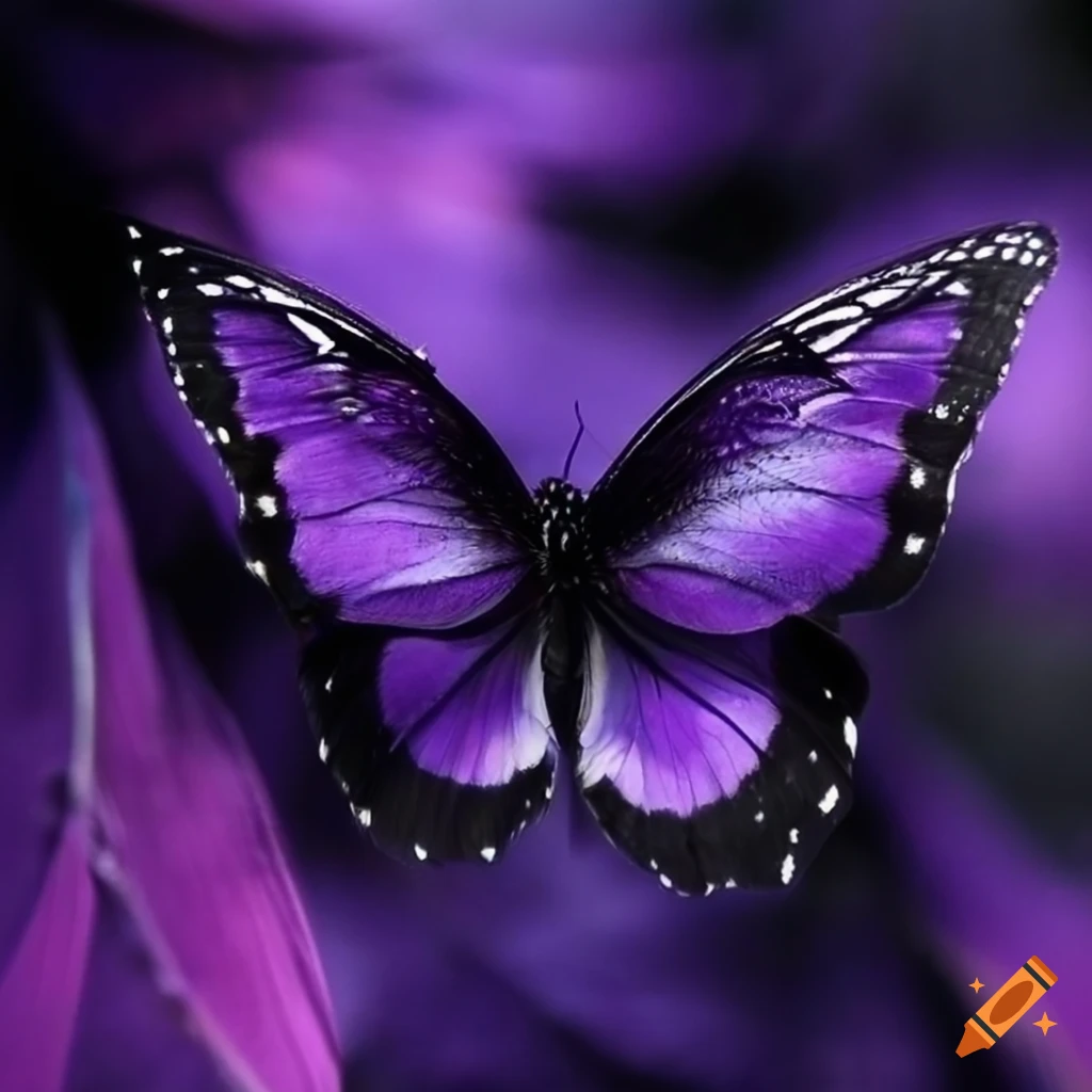 Purple feathers and black butterflies