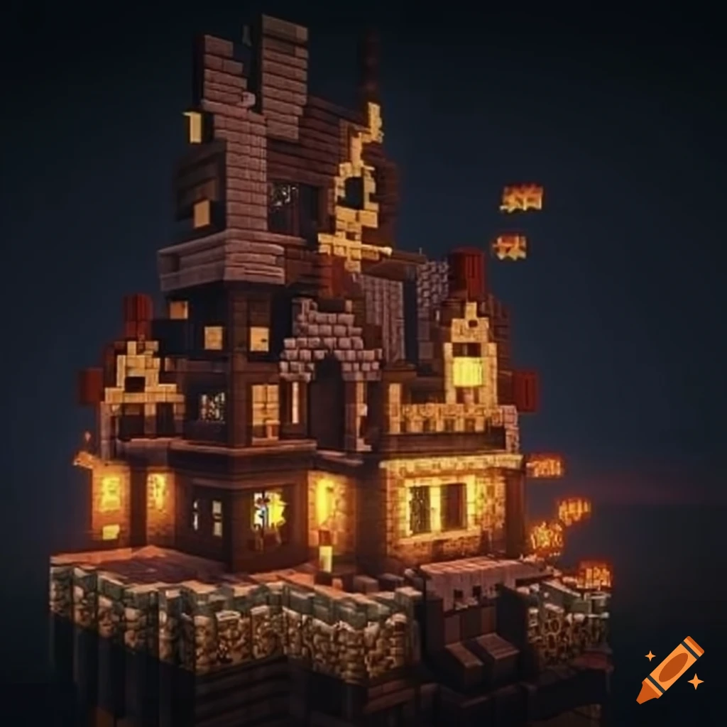 Minecraft gothic steampunk house on Craiyon
