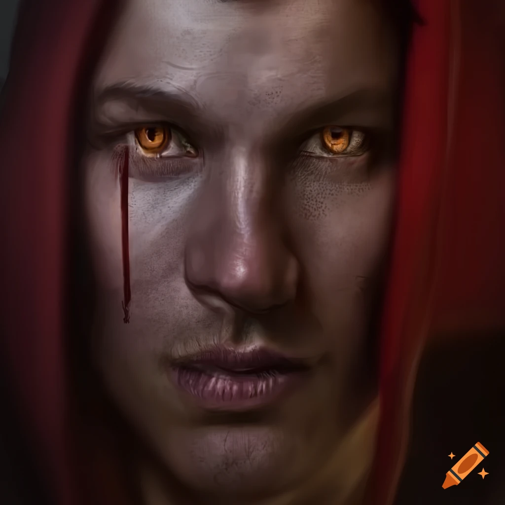 Male tiefling sorcerer portrait