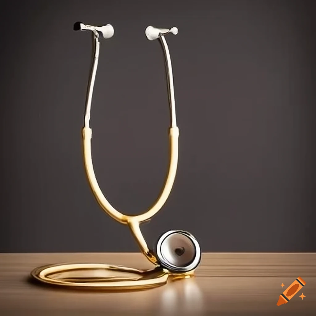 Golden stethoscope on Craiyon