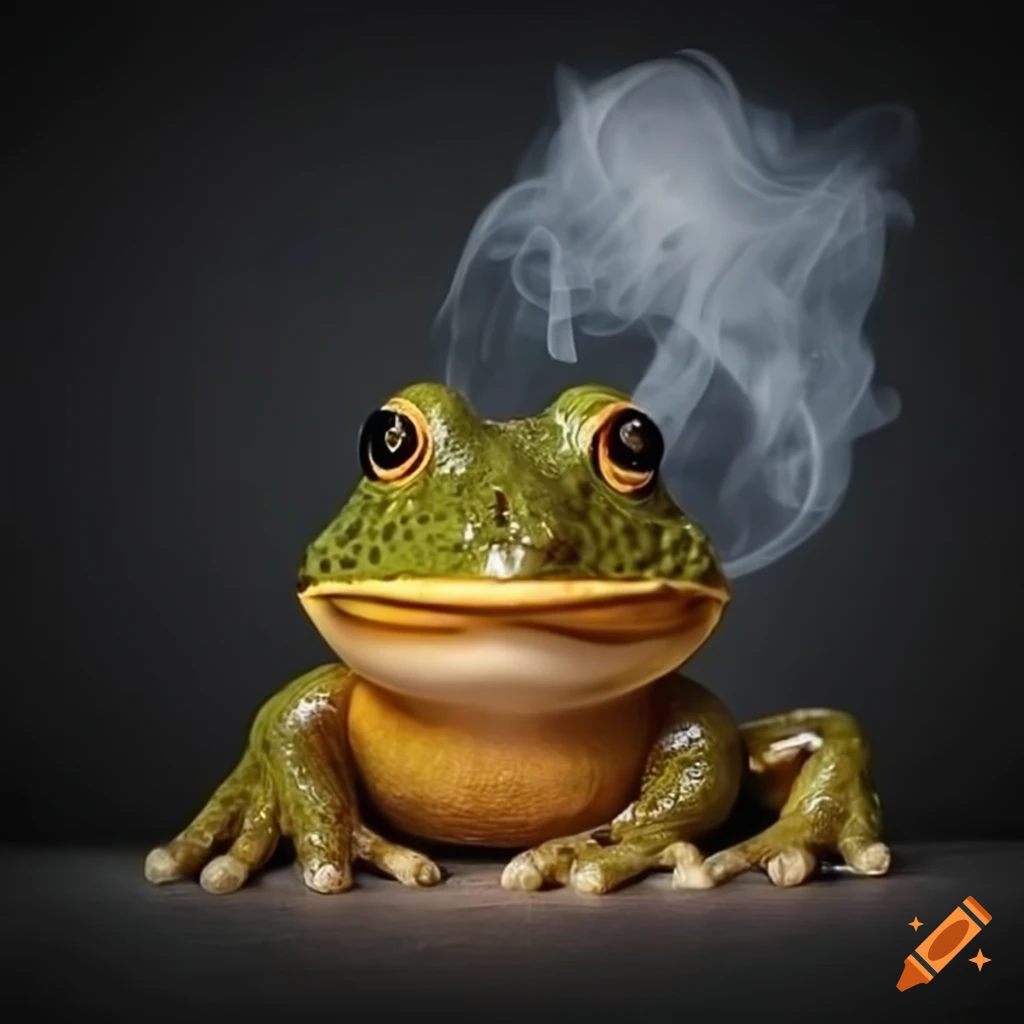 Big bullfrog enjoying a cigar