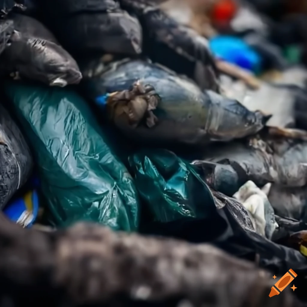 Close up of garbage pile