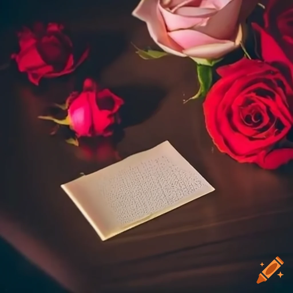 Note with October 7, 2023 on a desk with red and pink roses