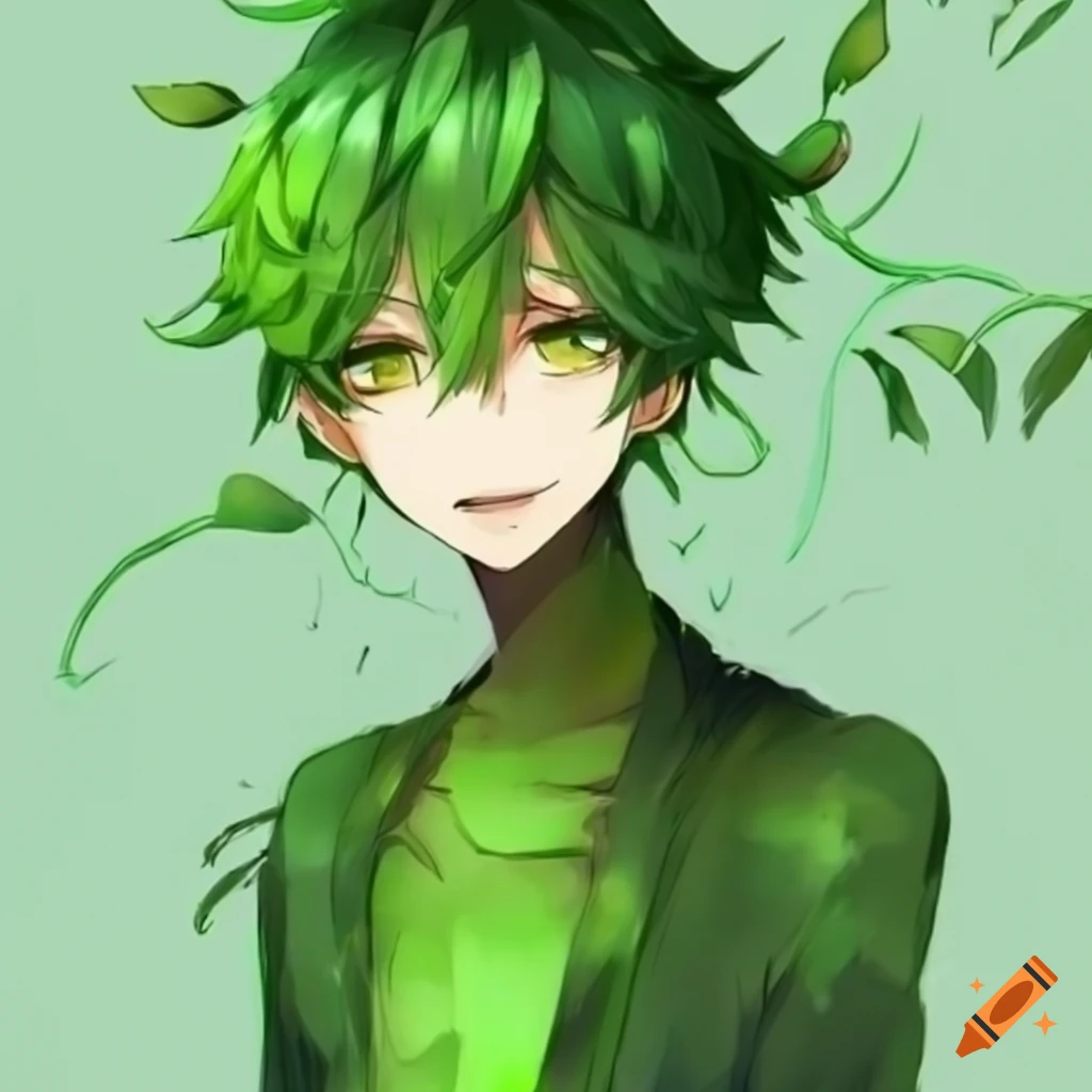 Digital art icon of a green sprouting plant in anime style on Craiyon