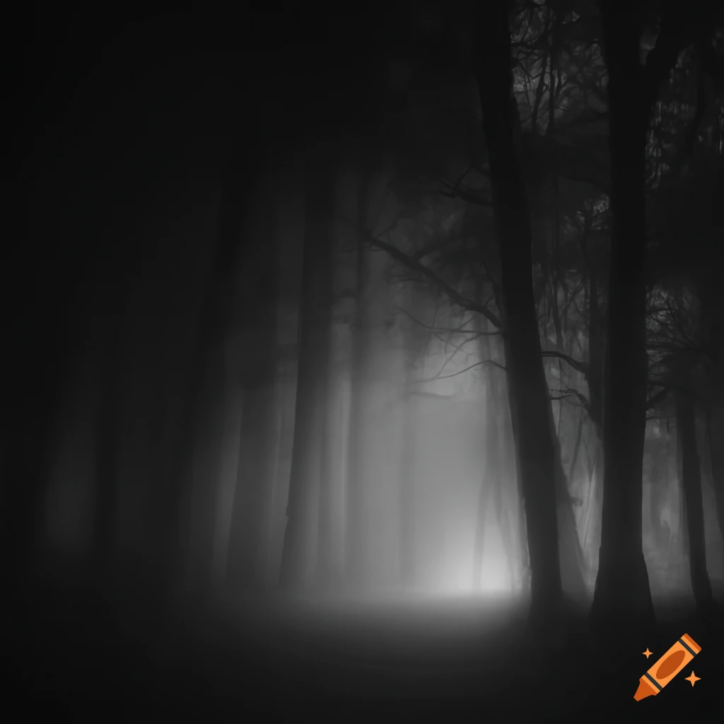 Ghostly figure in foggy surroundings