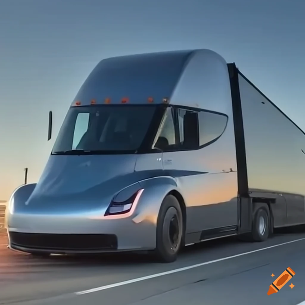Tesla semi hauling freight