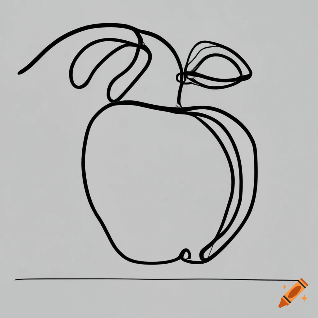 Apple Bite Hd Transparent, Line Drawing Minimalist Cartoon Bite Apple, Apple,  Bite, Line Drawing PNG Image For Free Download