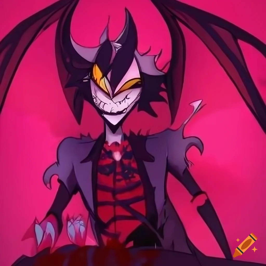 Dragon in hazbin hotel art style on Craiyon