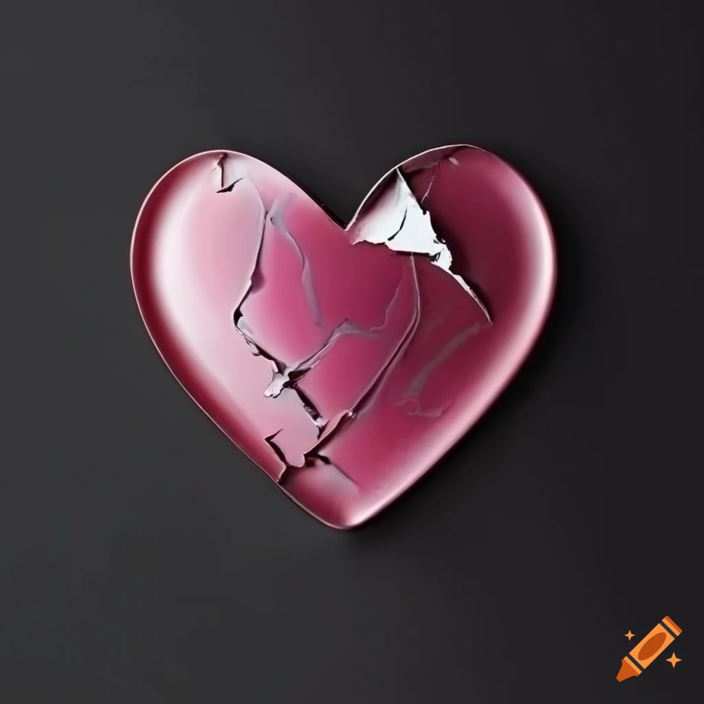 Shattered heartshaped plate on Craiyon