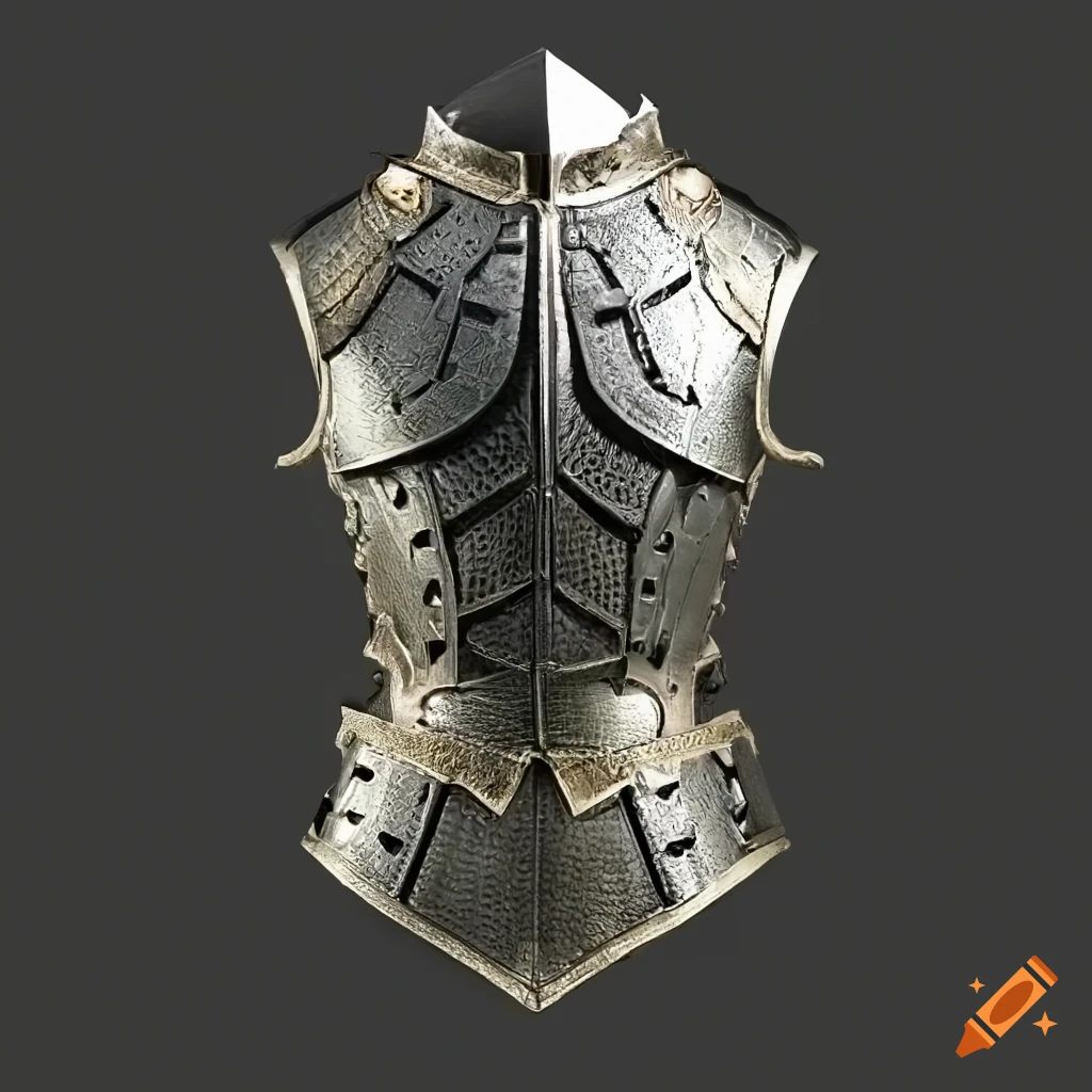 Front view of gothic legendary Bathyscathe armor on Craiyon