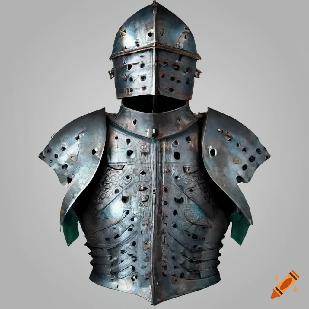 Front view of gothic ancient Bathyscathe armor on Craiyon