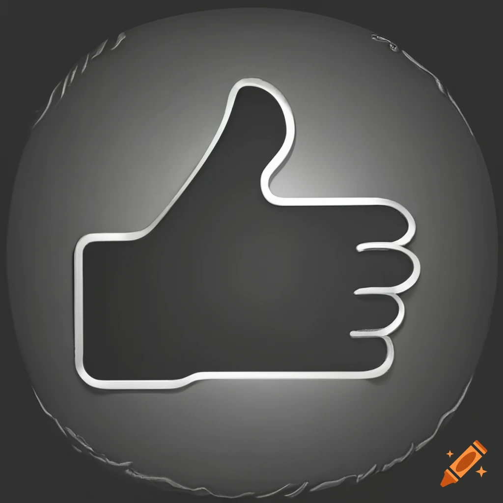 Thumbs up button on black background