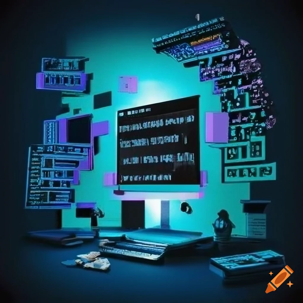 Poster with programming elements on Craiyon