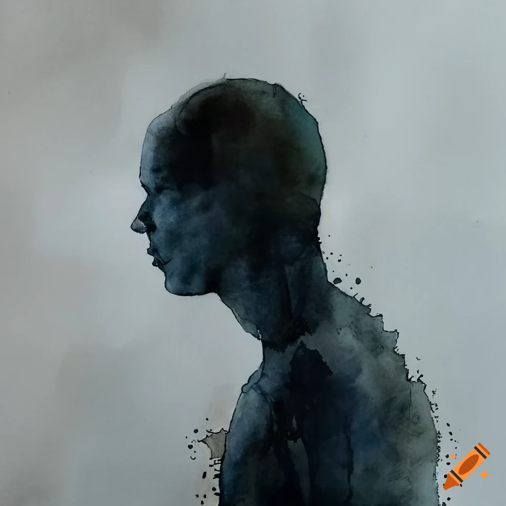 Figurative watercolor painting by Antony Gormley