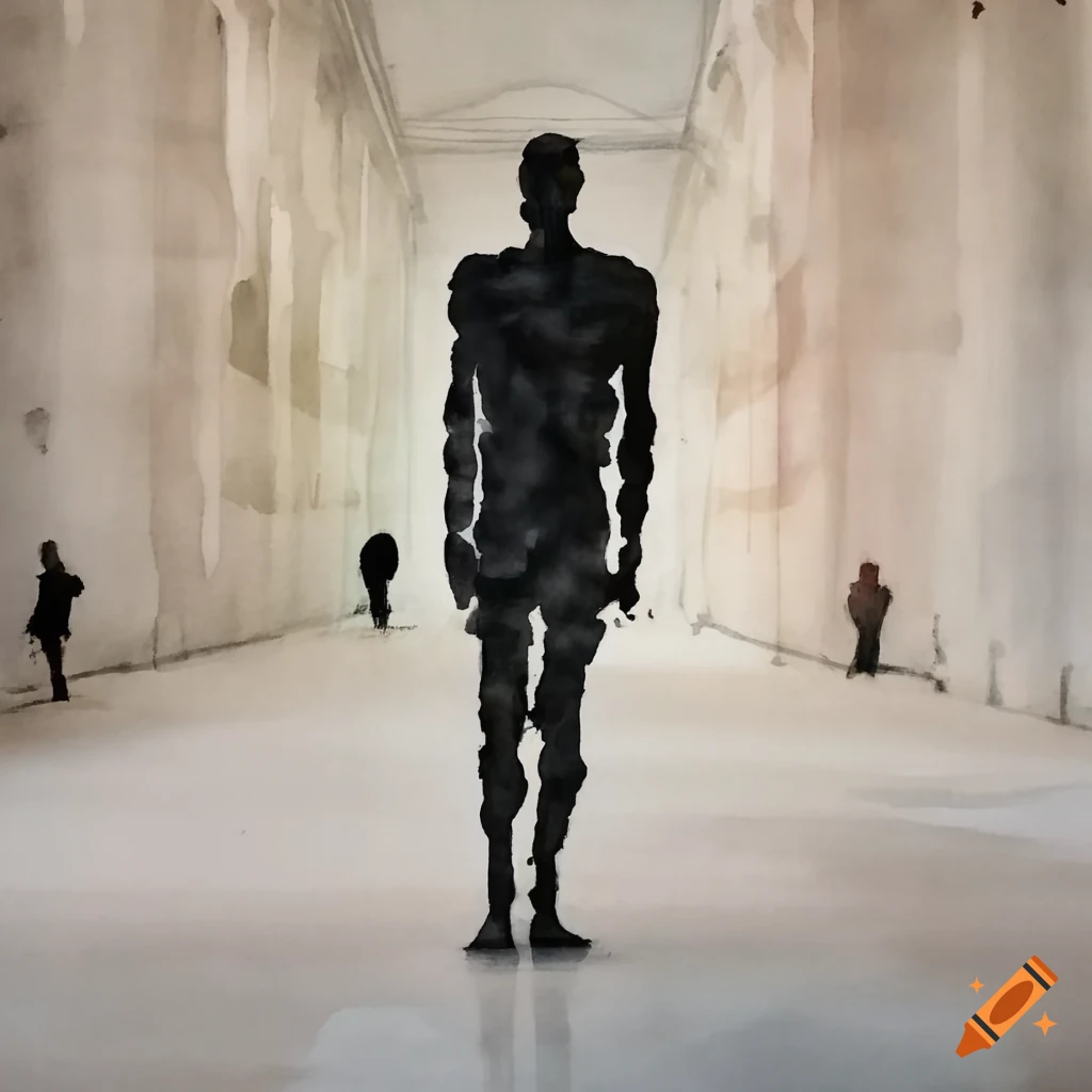 Figurative watercolor painting by Antony Gormley