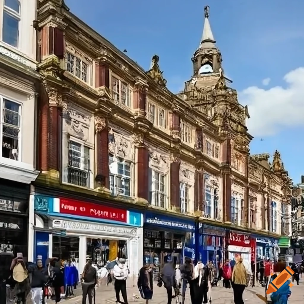 Leicester city centre on Craiyon