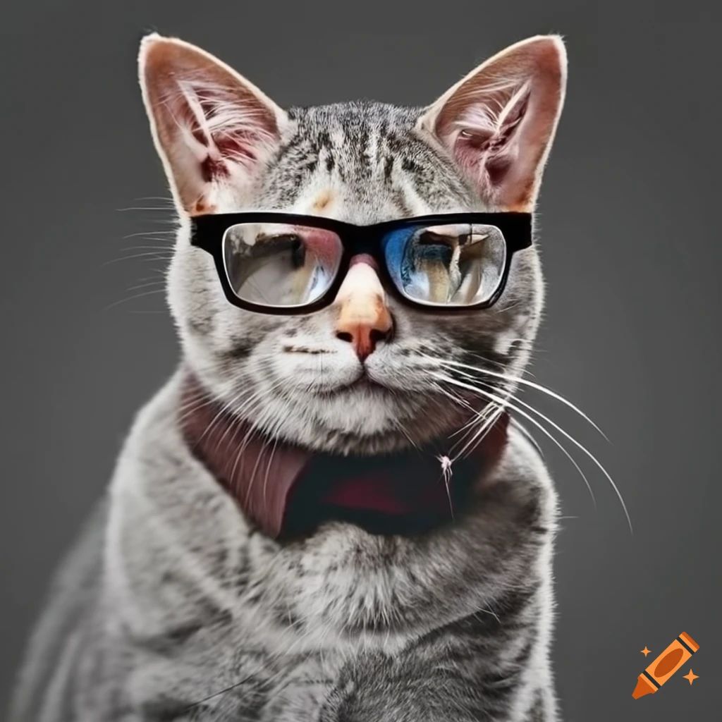 Cat wearing glasses on Craiyon