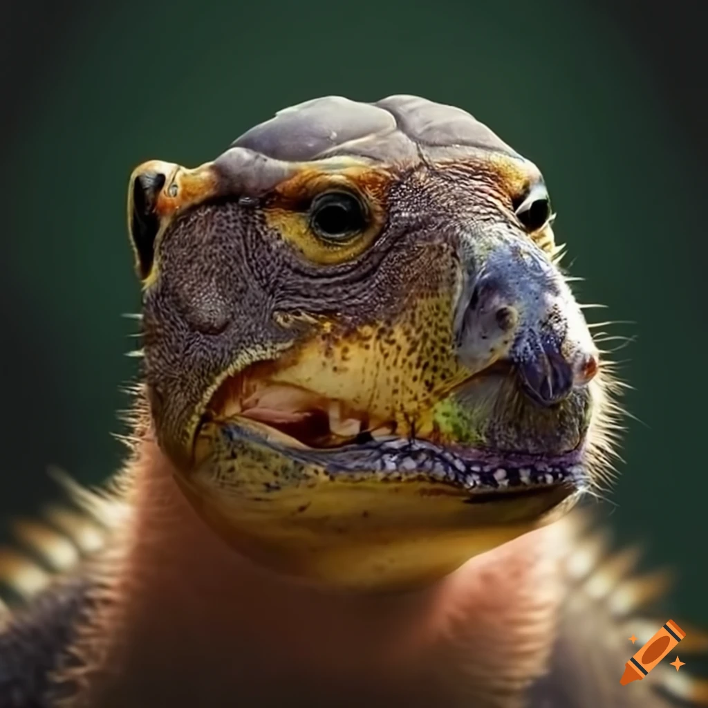 Hybrid animal - alligator turtle and capybara