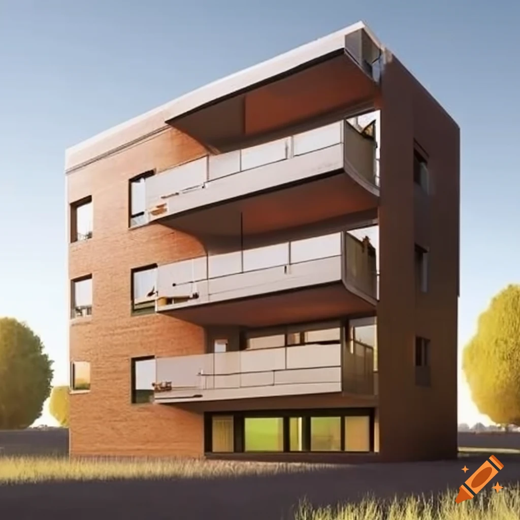 Contemporary multifamily building constructed with biosustainable materials