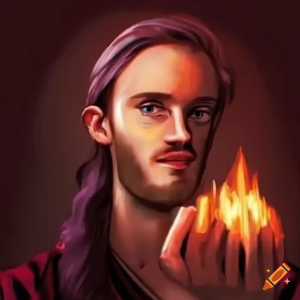 Satirical depiction of PewDiePie as a religious prophet