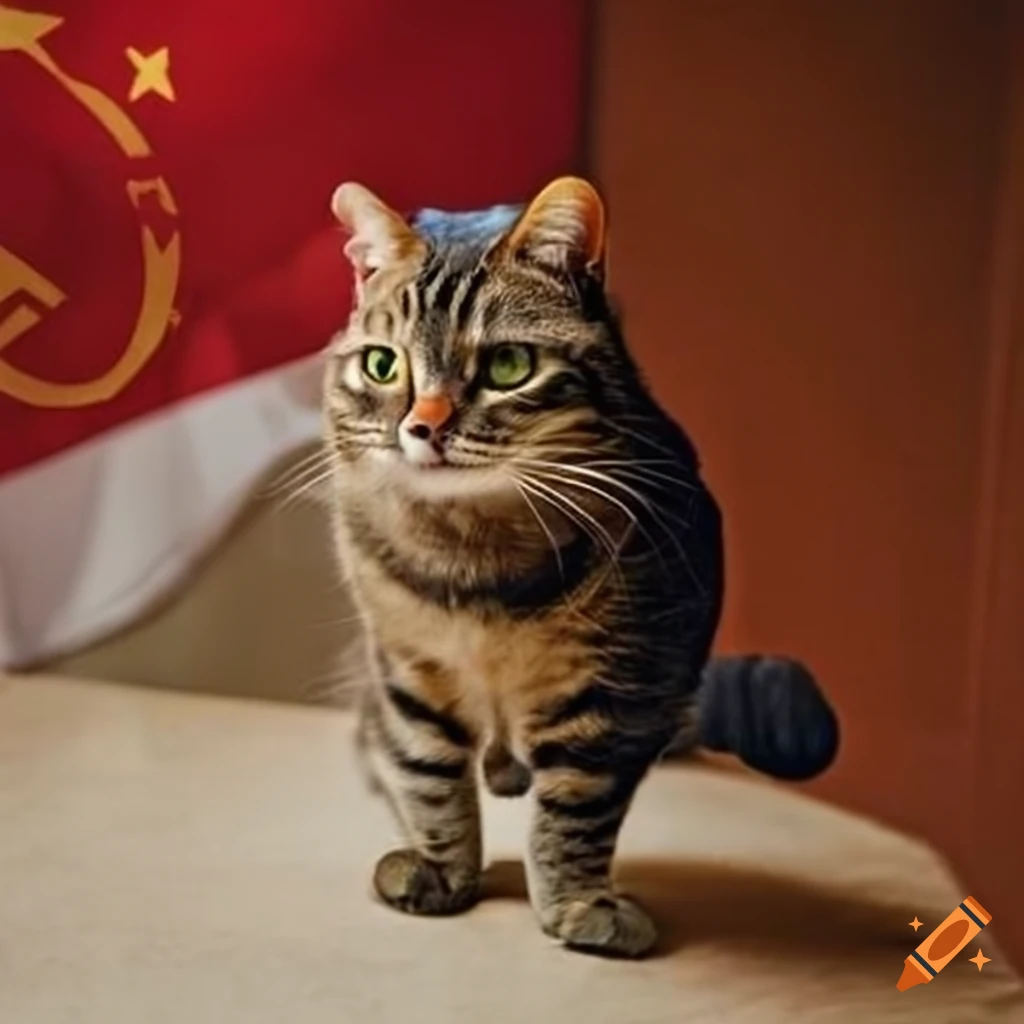 Cat in a soviet union setting on Craiyon