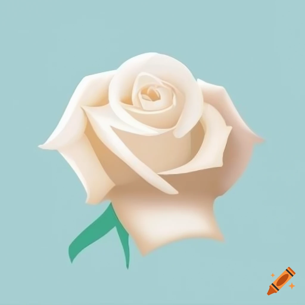 White Rosh Icon Minimal stylized icon of a white rose on Craiyon