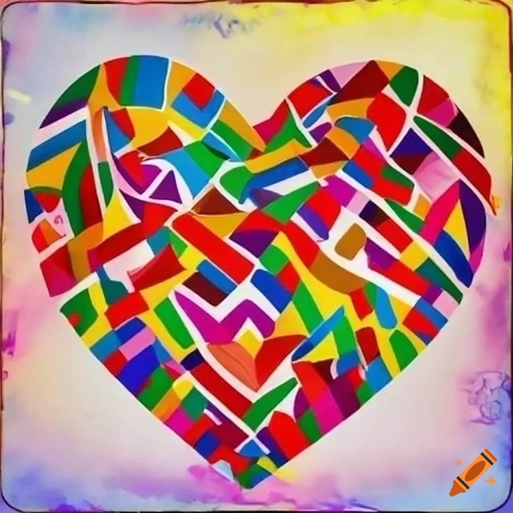 Heart shape with Latin theme colors and the title 'The Latino Way'