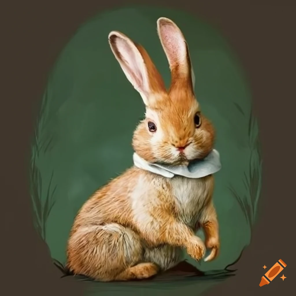 Rabbit with beatrix potter style on Craiyon