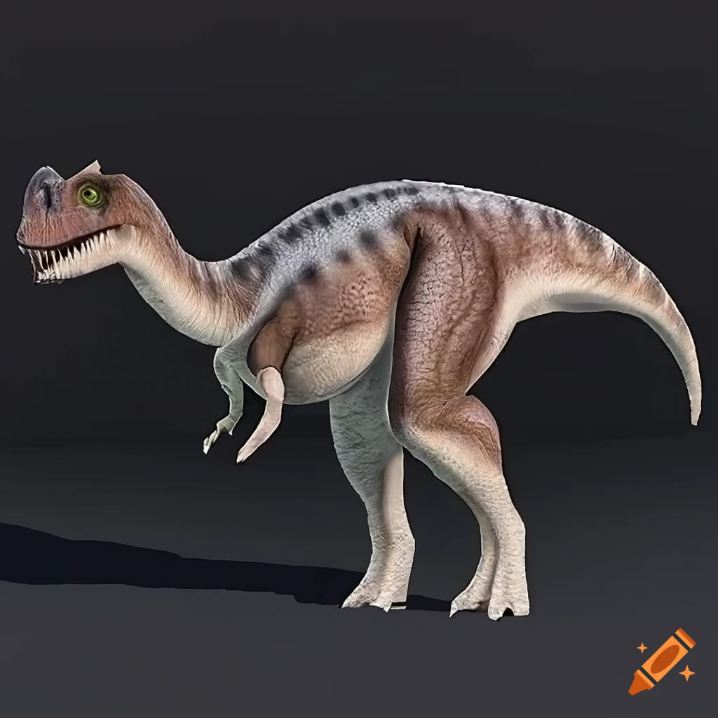 Lateral view of a Hadrosaurus dinosaur with pacarana-like color pattern