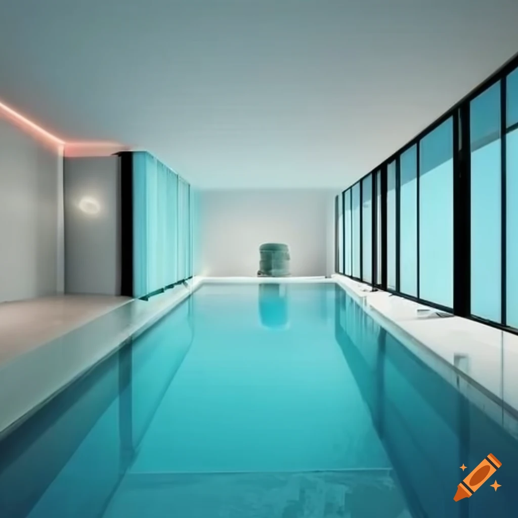 Modern indoor apartment pool on Craiyon