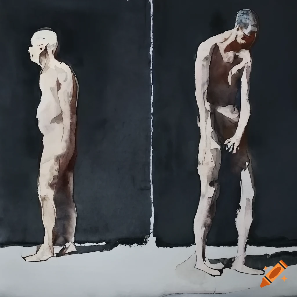 Figurative watercolor painting by Antony Gormley