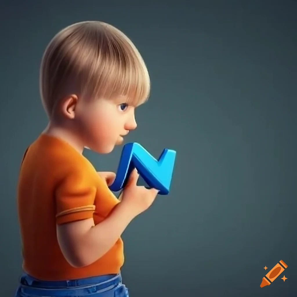Child holding alphabet letters