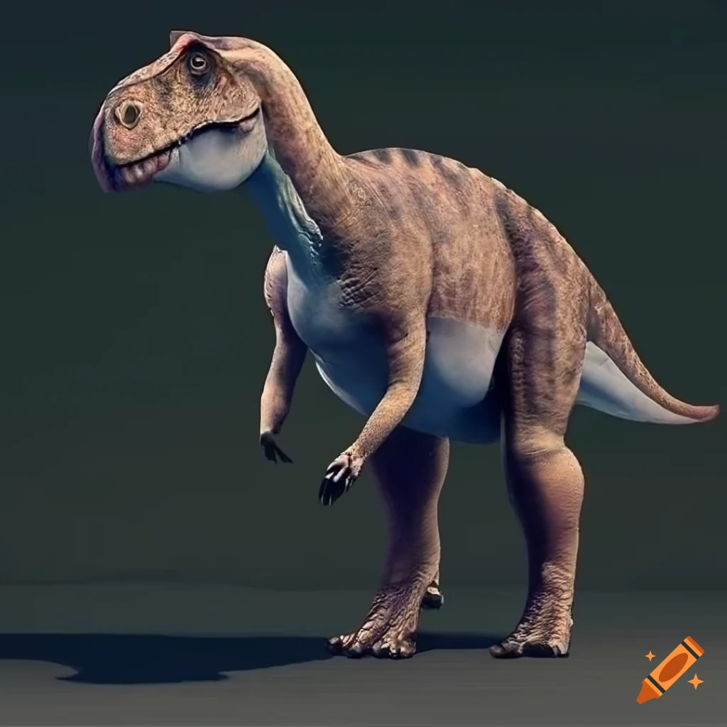 Hadrosaurus dinosaur with pacarana-like color pattern in lateral view