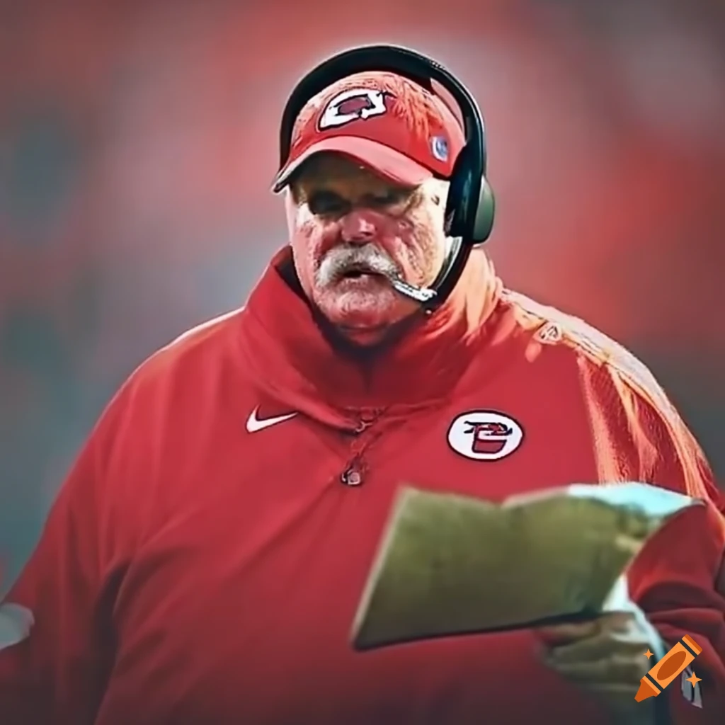 Kansas city chiefs coach andy reid at a chili's restaurant menu during